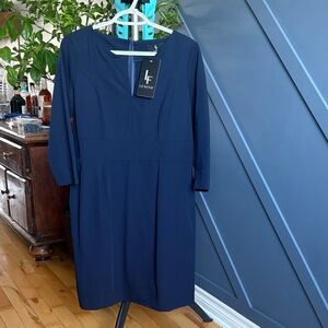 Elegant Navy Long Sleeve Dress by LF